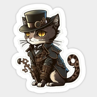 Steampunk Cat cat Sticker